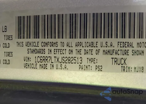 2018 Ram 1500 Slt 4X4 5'7 Box из США, поврежденный, VIN 1C6RR7LTXJS282513